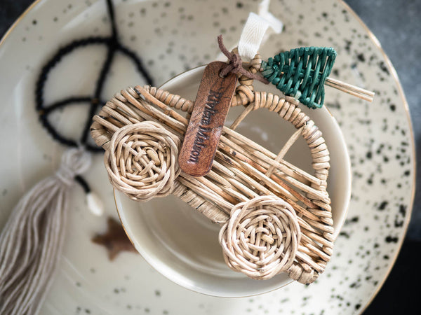 Riviera Maison Weihnachtsanhänger Auto Rattan